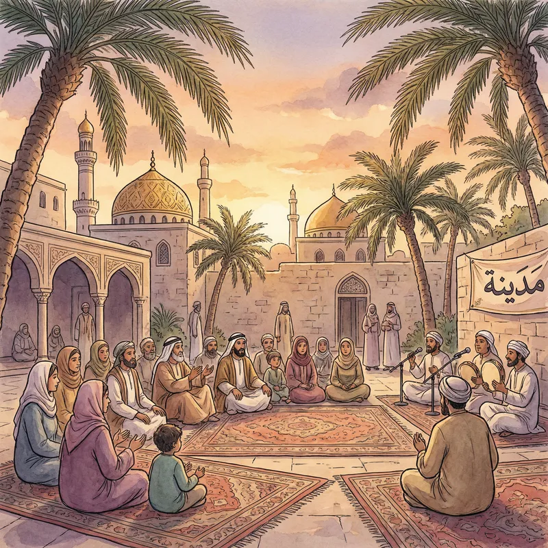 Peaceful Naat Shareef Scene in Madinah