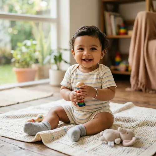 Adorable Light-Skinned Indian Baby Boy