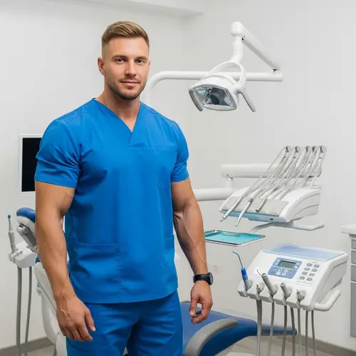 Fit Dentist in Medical Scrubs for Exceptional Care