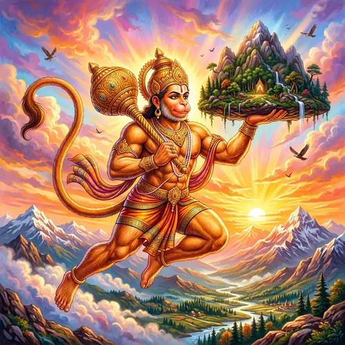 Hanuman - Hindu Monkey Deity Artwork
