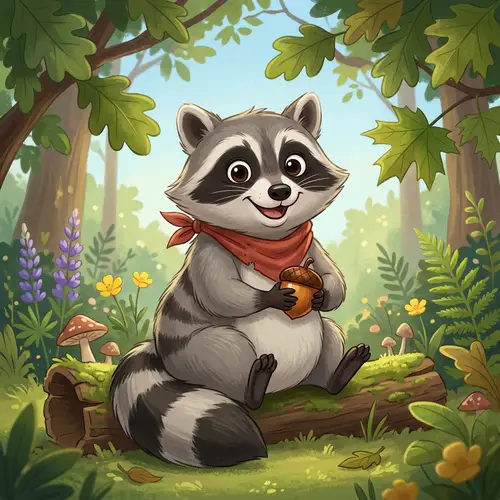 Adorable Cartoon Raccoon Images