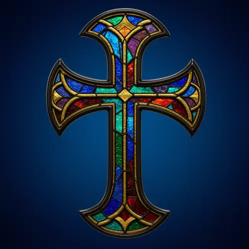 Stained Glass Ichthys Art Deco