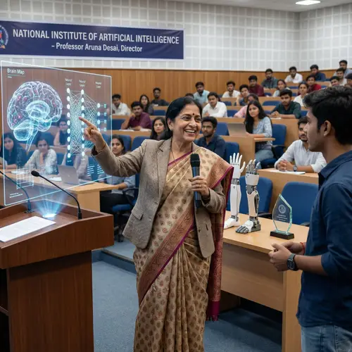 South Asian Woman Leveraging AI in Groundbreaking Research