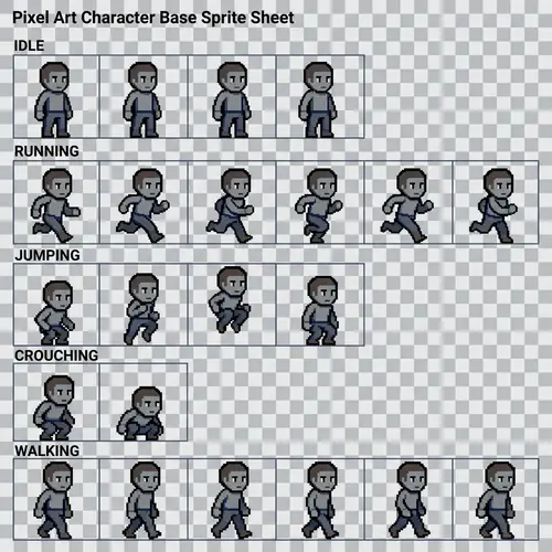 Universal Pixel Art Base Model Sprite Sheet