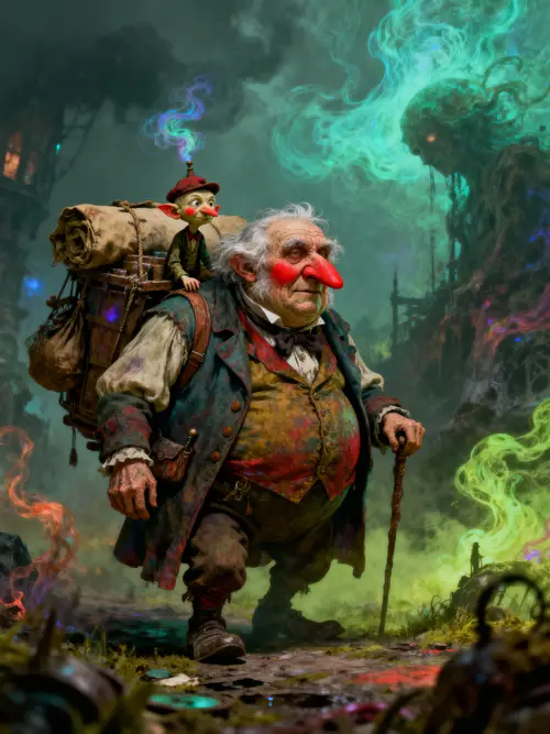 Ethereal Traveling Trader Illustration