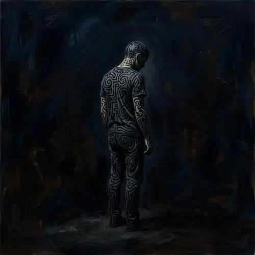 Matrix-Designed Human Figure in Dark Environment