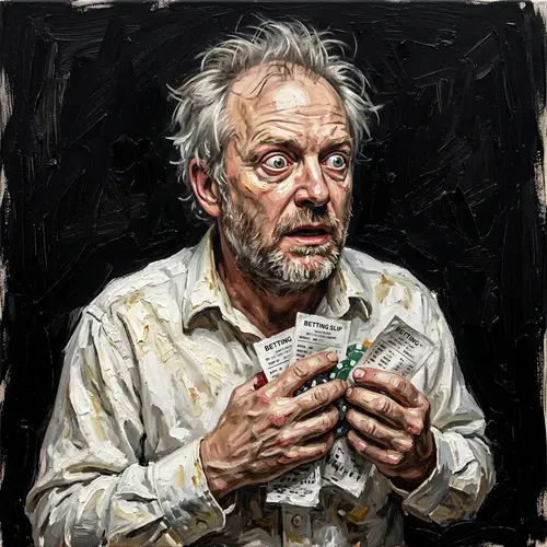 Crazy Gamble Addict Art on Black Background