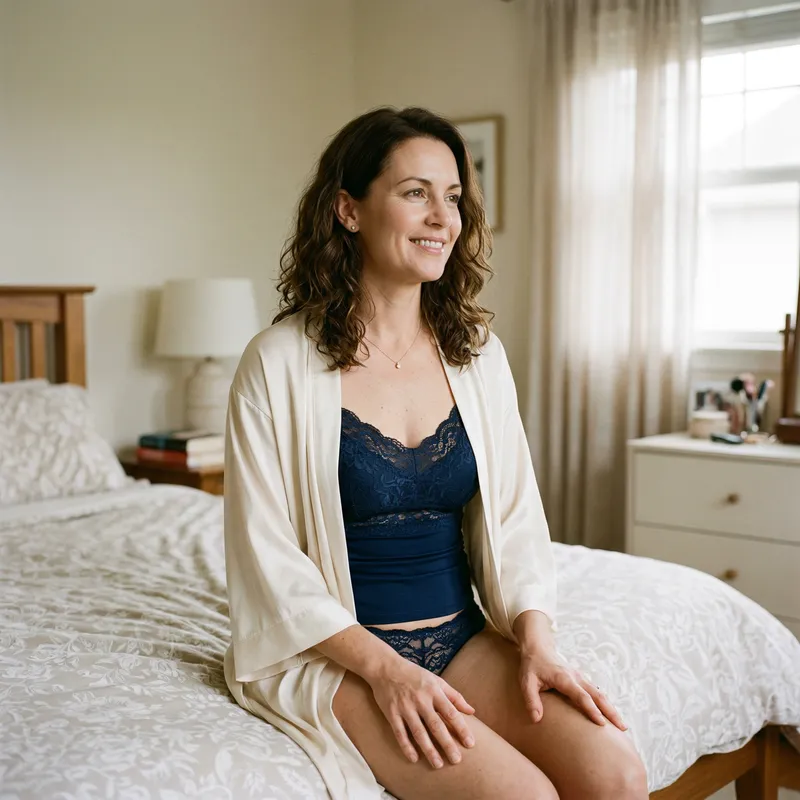 40 Year Old Brunette MILF in Lingerie