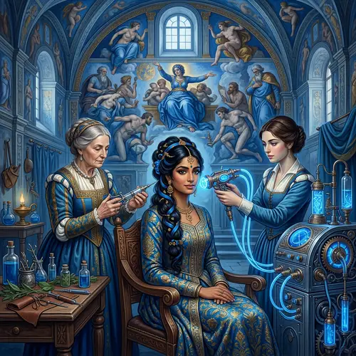 Renaissance-Inspired Cosmetology Parlor with South Asian Aesthetics
