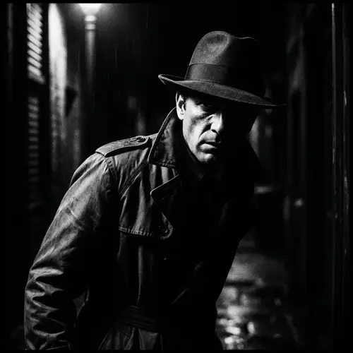 Mysterious Figure Emerges from Shadows | Noir Thriller Scene