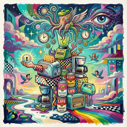 Modern Art Painting Inspired by Consumer Culture and Surrealism