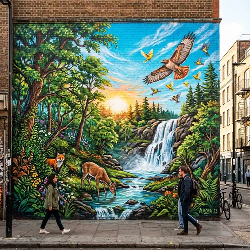 Urban Street Art: Nature's Beauty Mural