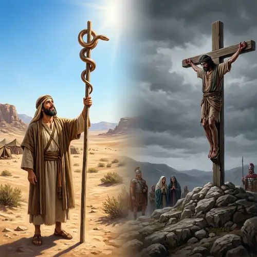 Moses and Jesus: A Biblical Transformation Artwork