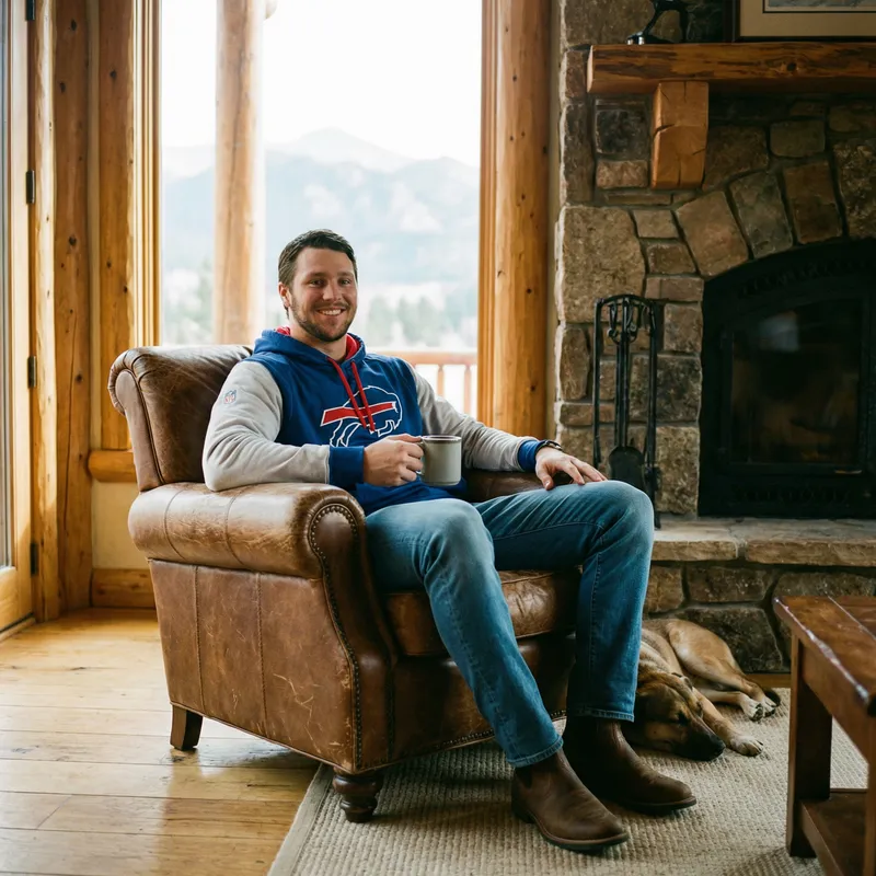 Josh Allen Relaxing in a Chair