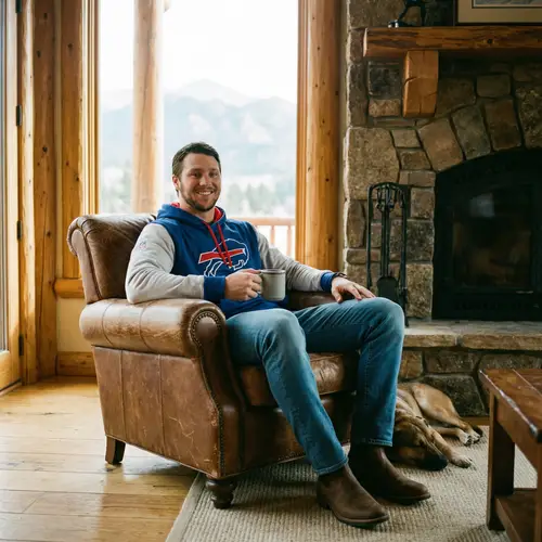 Josh Allen Relaxing in a Chair