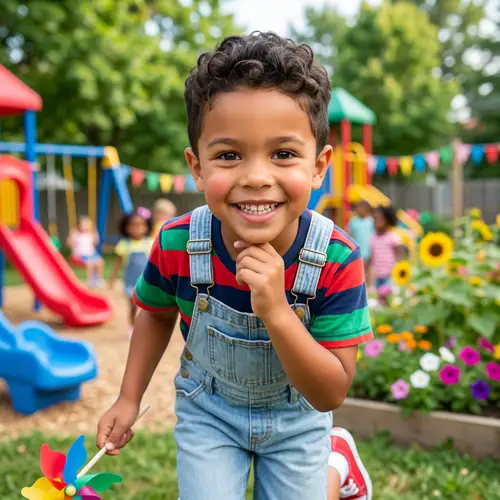 Cute 6-Year-Old American Boy with Sparkling Eyes | Colorful Portrait