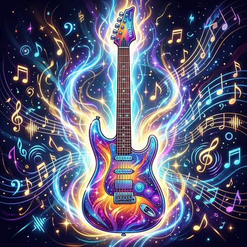 Eye-Catching Electric Guitar | Music Potential Illustration