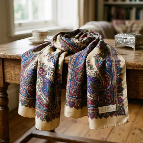 Almira Scarf - Exquisite Paisley Pattern in Jewel-Like Colors