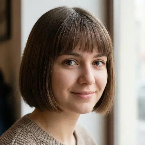 Stunning 22-Year-Old Girl with Brown Bob Hair