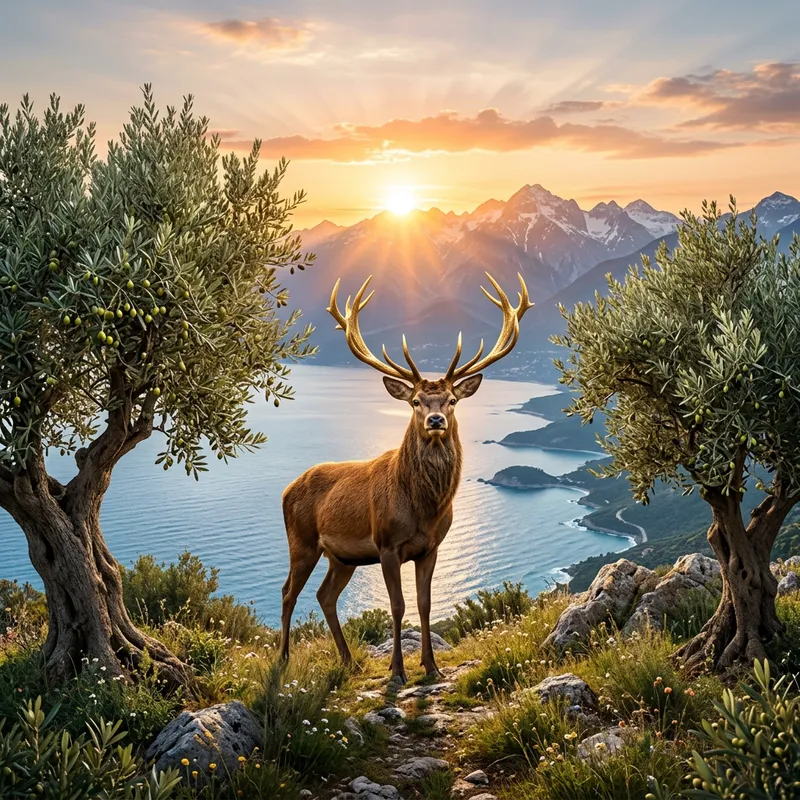 Golden-Antlered Deer: Symbol of Peace and Prosperity Golden-Antlered Deer: Symbol of Peace and Prosperity