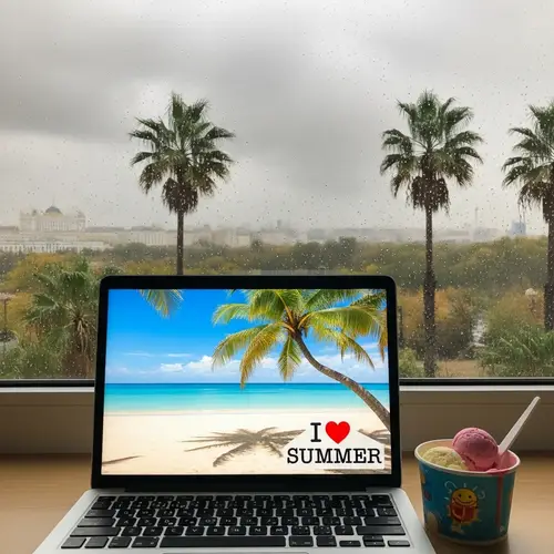 Bright Beach Vibes Despite Moscow's Gloom