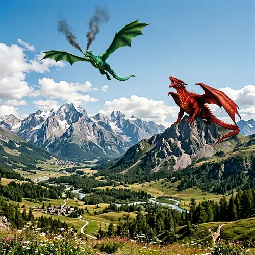 Majestic Dragons: Awe-Inspiring Encounter in the Sky
