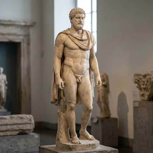 Stoic Greek Statue: Valor and Resilience in Art