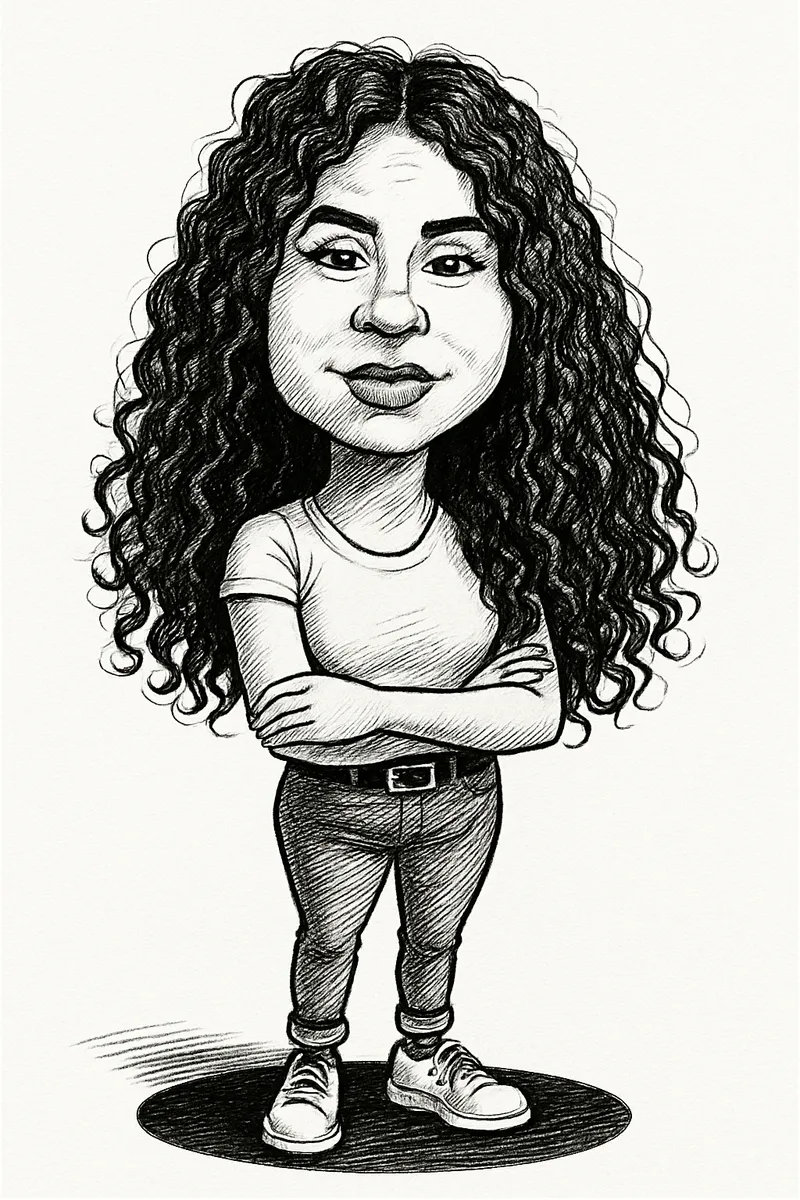 Fun Black and White Caricature Art Creation