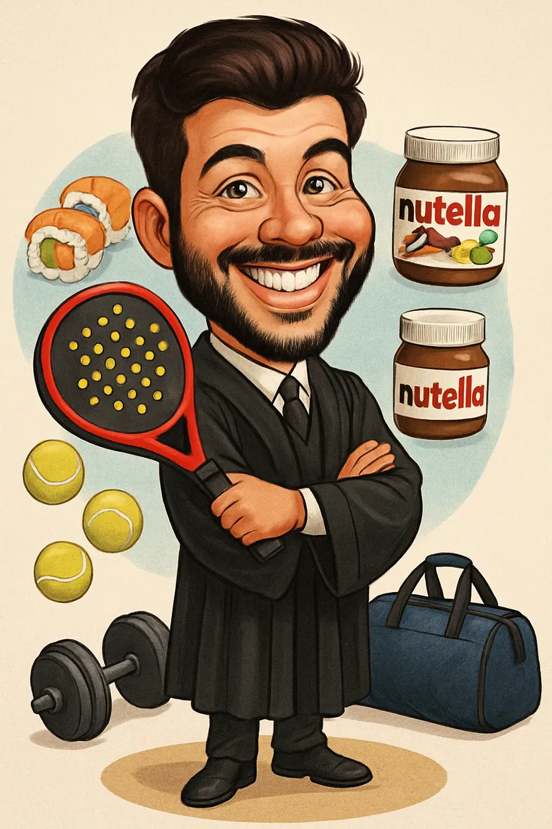 Fun Caricature Art of a Lawyer with Cool Accessories