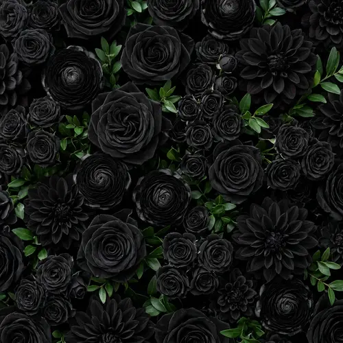 Pitch Black Blossom Background - Intriguing Beauty