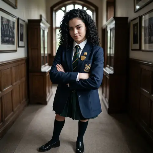 Private Boarding School Girl with Haughty Expression | Website Name