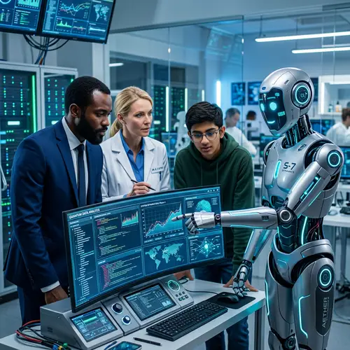 Futuristic Robot Assists Diverse Humans with High-Tech Data