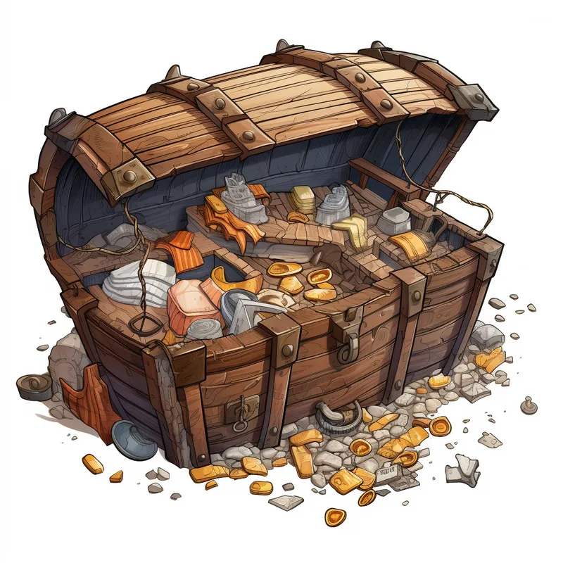 Explore an Empty Treasure Chest Cartoon View Explore an Empty Treasure Chest Cartoon View