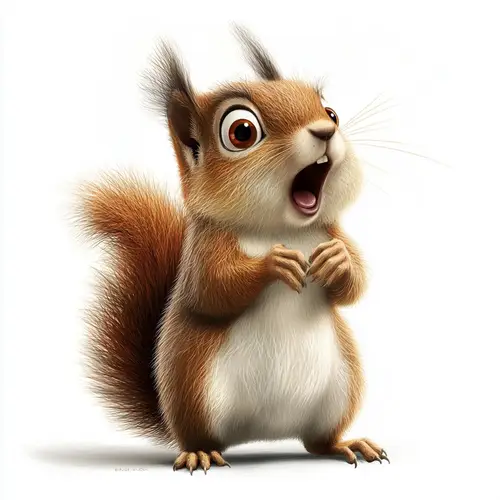 Excited Brown Squirrel Cartoon Image