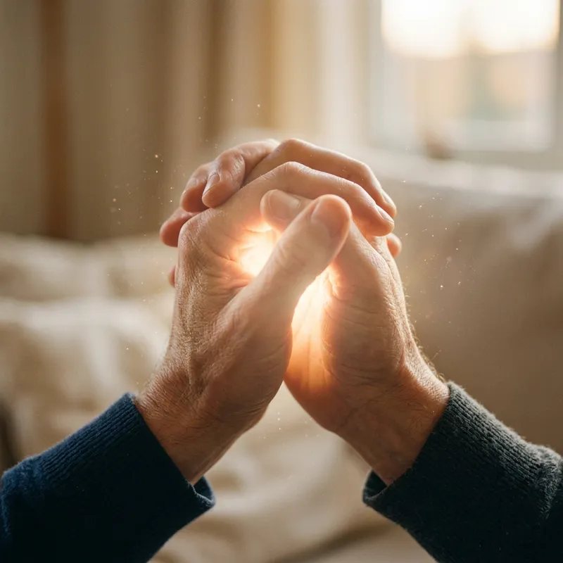 Radiant Connection: Hands Symbolizing Spiritual Bond