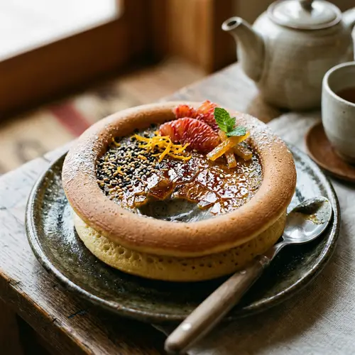 Black Sesame & Orange Crème Brûlée Dorayaki Dessert