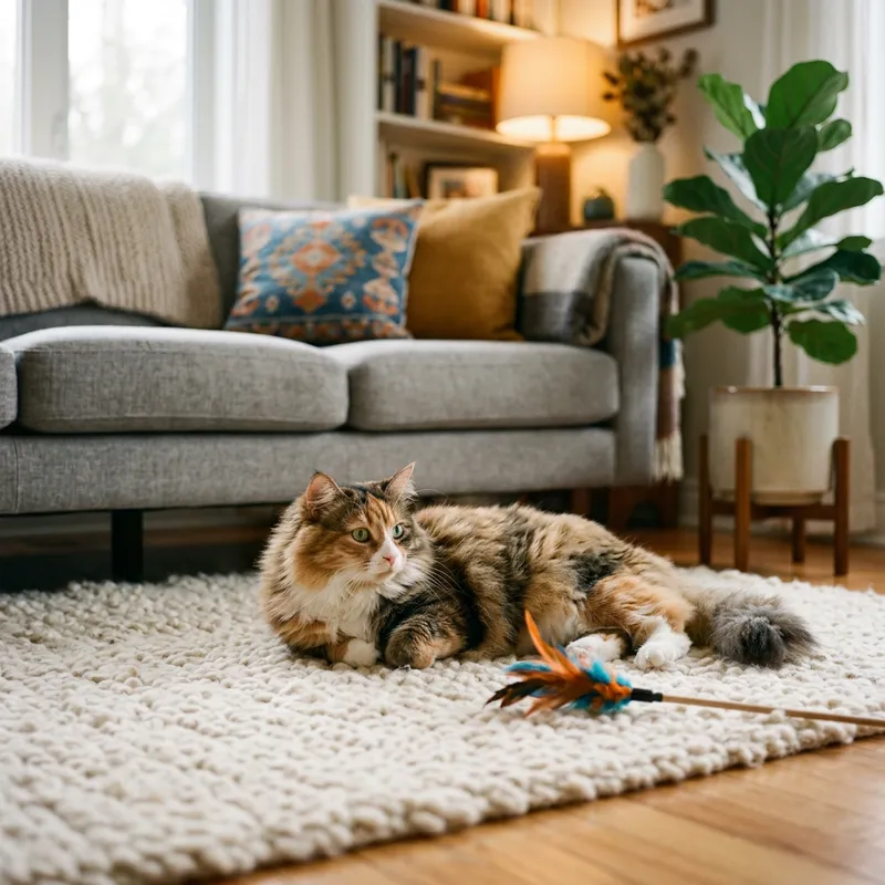 Adorable Fluffy Domestic Cat