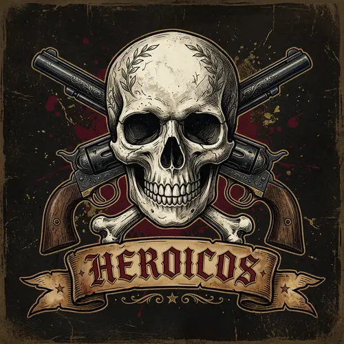 Heroicos: Skull with Guns for Brave Defiance
