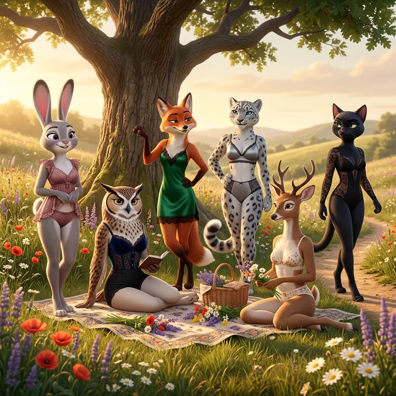 Beautiful Anthropomorphic Women in Lingerie