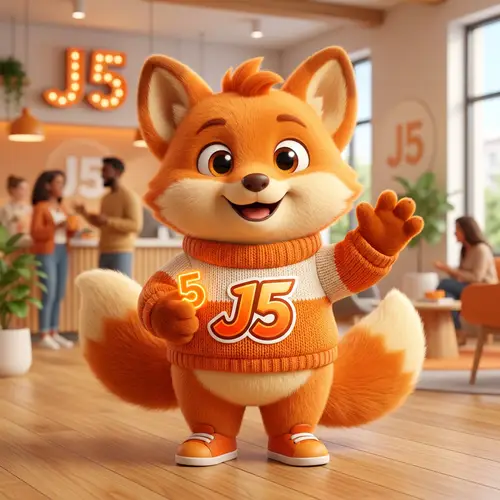 Charming Mascot Design for J5 Brand