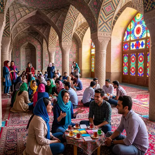 Colorful Matchmaking Gathering at Nasir al-Mulk Mosque