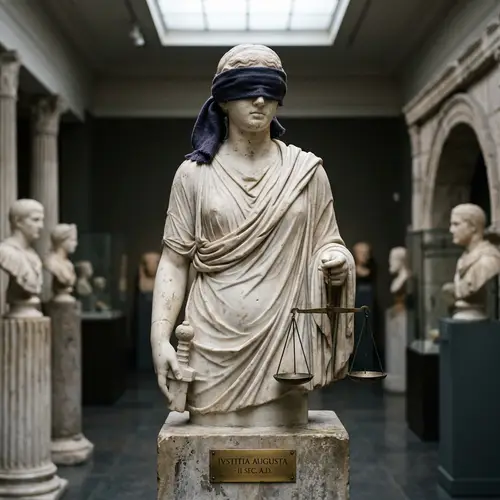 Blindfolded Roman Sculpture Art