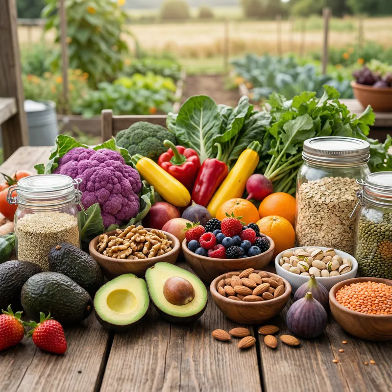 Healthy Food Table: Avocados, Veggies & More