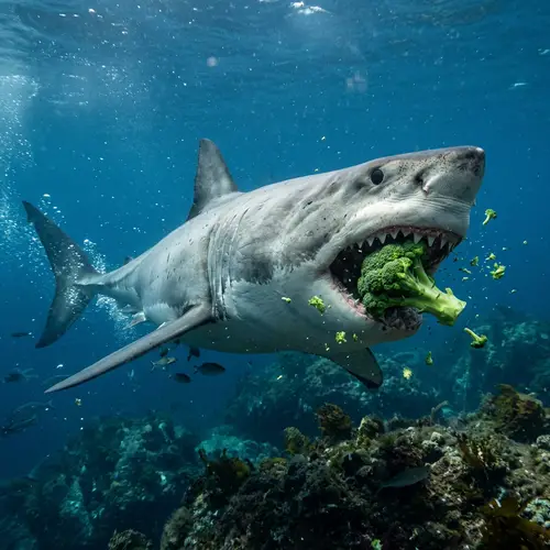 Shark Eating Broccoli: A Unique Culinary Encounter