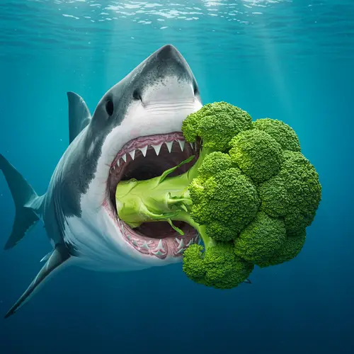 Shark Eating Broccoli: A Unique Culinary Encounter