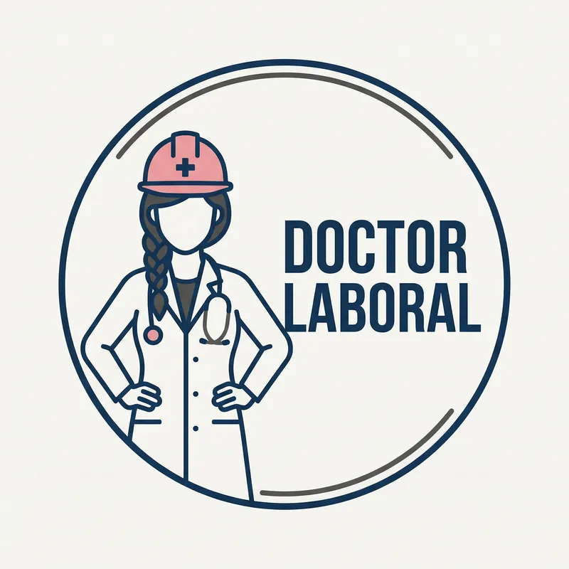 Hispanic Female Doctor Logo with Pink Construction Helmet | Doctor Laboral