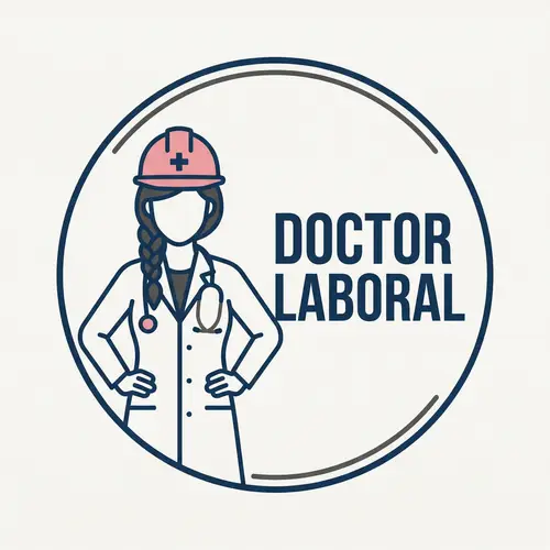 Professional Female Doctor Logo with Pink Construction Helmet | Doctor Laboral