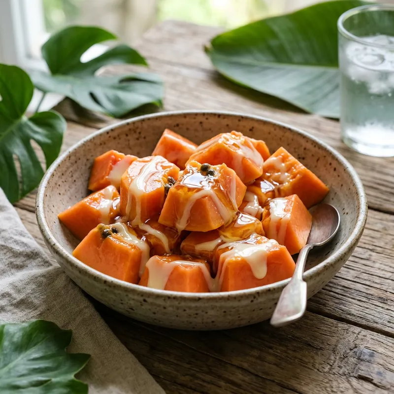 Exotic Papaya with Sweet Milk, Irresistible Chunks Exotic Papaya with Sweet Milk, Irresistible Chunks