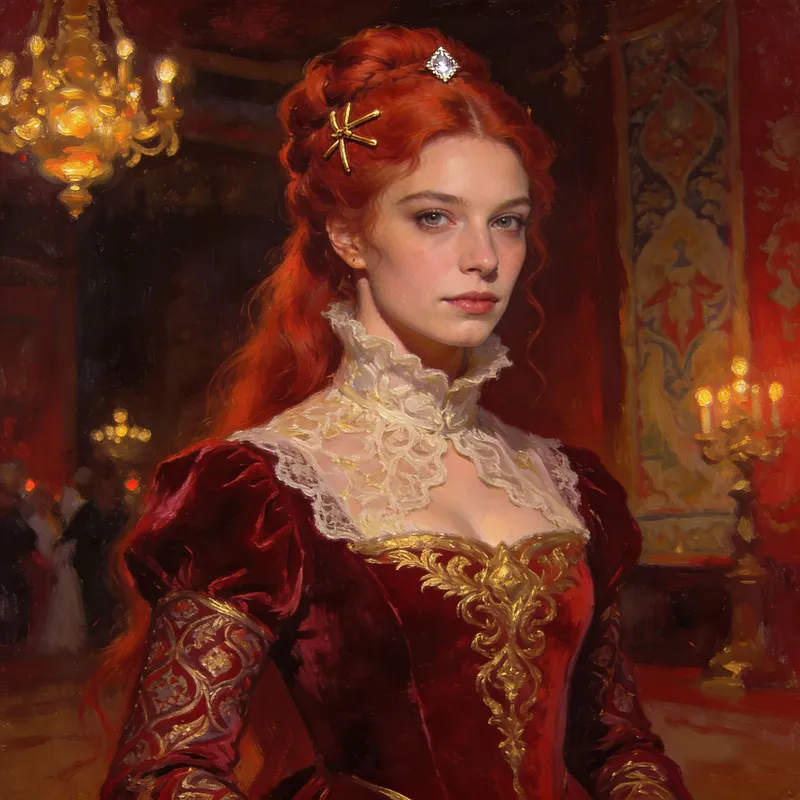 Noble Human Woman from Cheliax with Red Hair