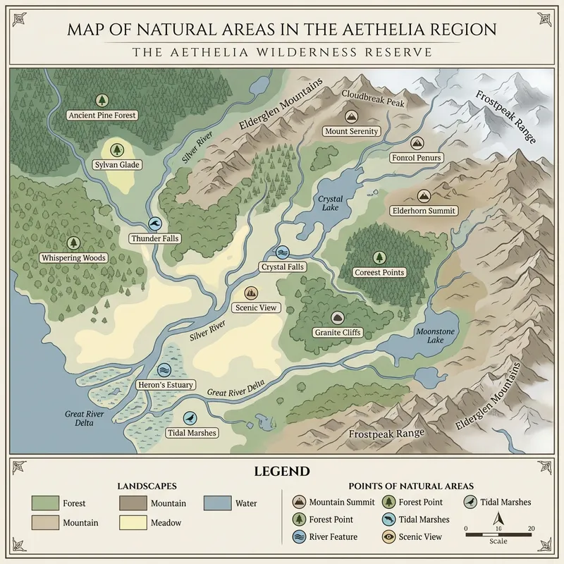 Formal Map of Natural Areas - Detailed Illustration